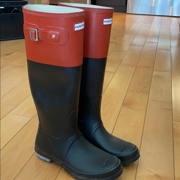 Women Hunter Original Color Block Tall Rain Boots - Picture 2 of 4